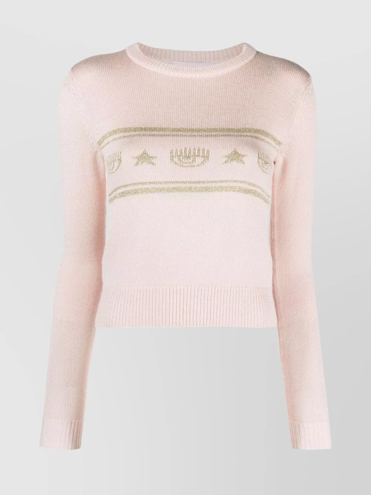Chiara Ferragni knitwear with embroidered detail and ribbed cuffs