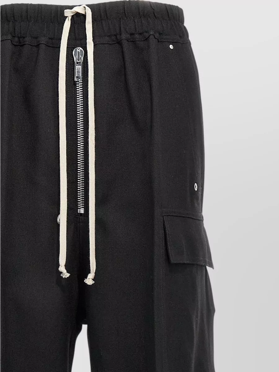 Rick Owens Wool Wide-Leg Cargo Pants