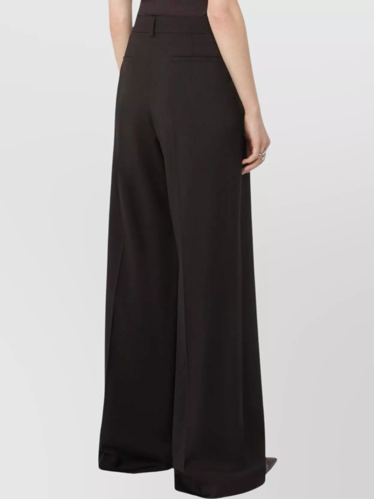 Sportmax Wide Leg Trousers In Natural Wool