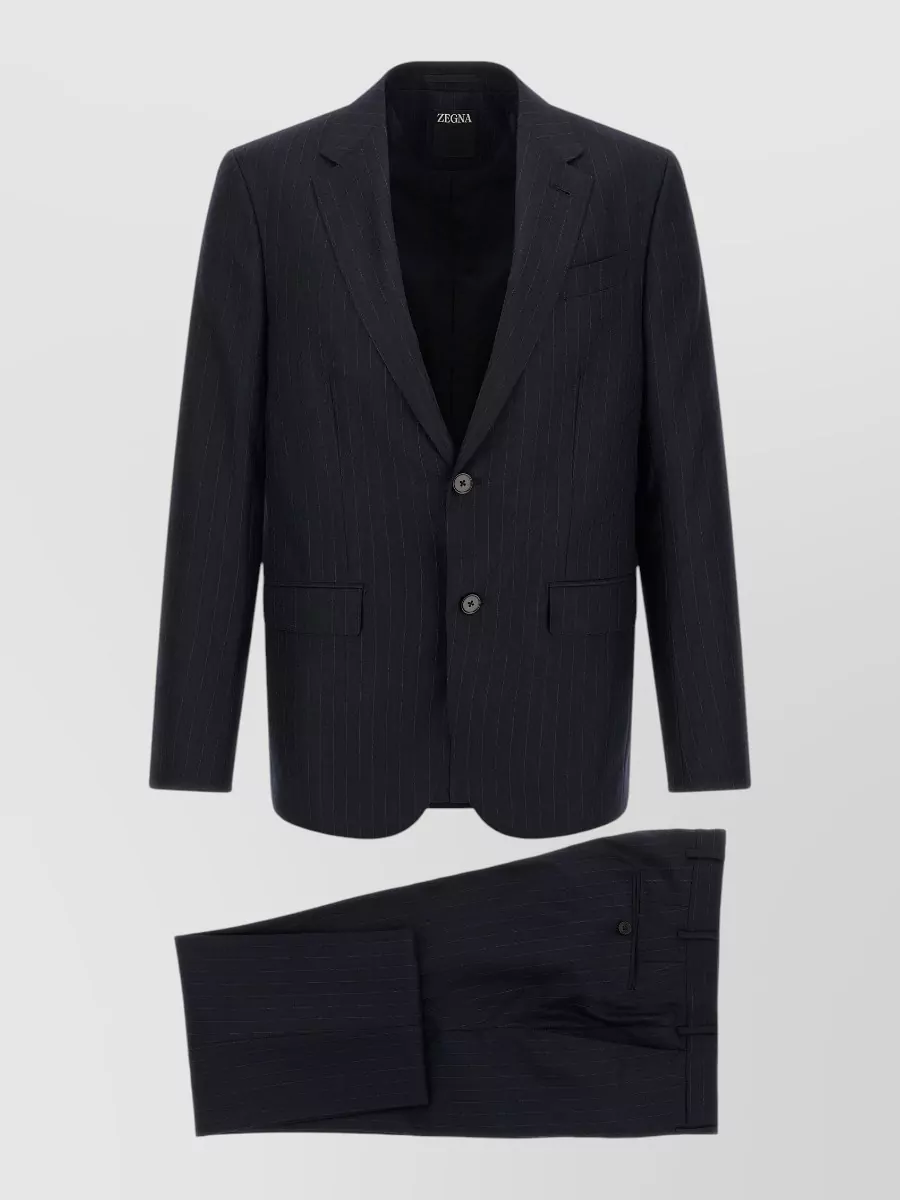 Zegna Wool Pinstripe Tailored Trousers