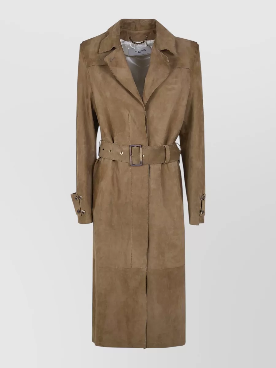 Golden Goose Leather Belted Trench Coat