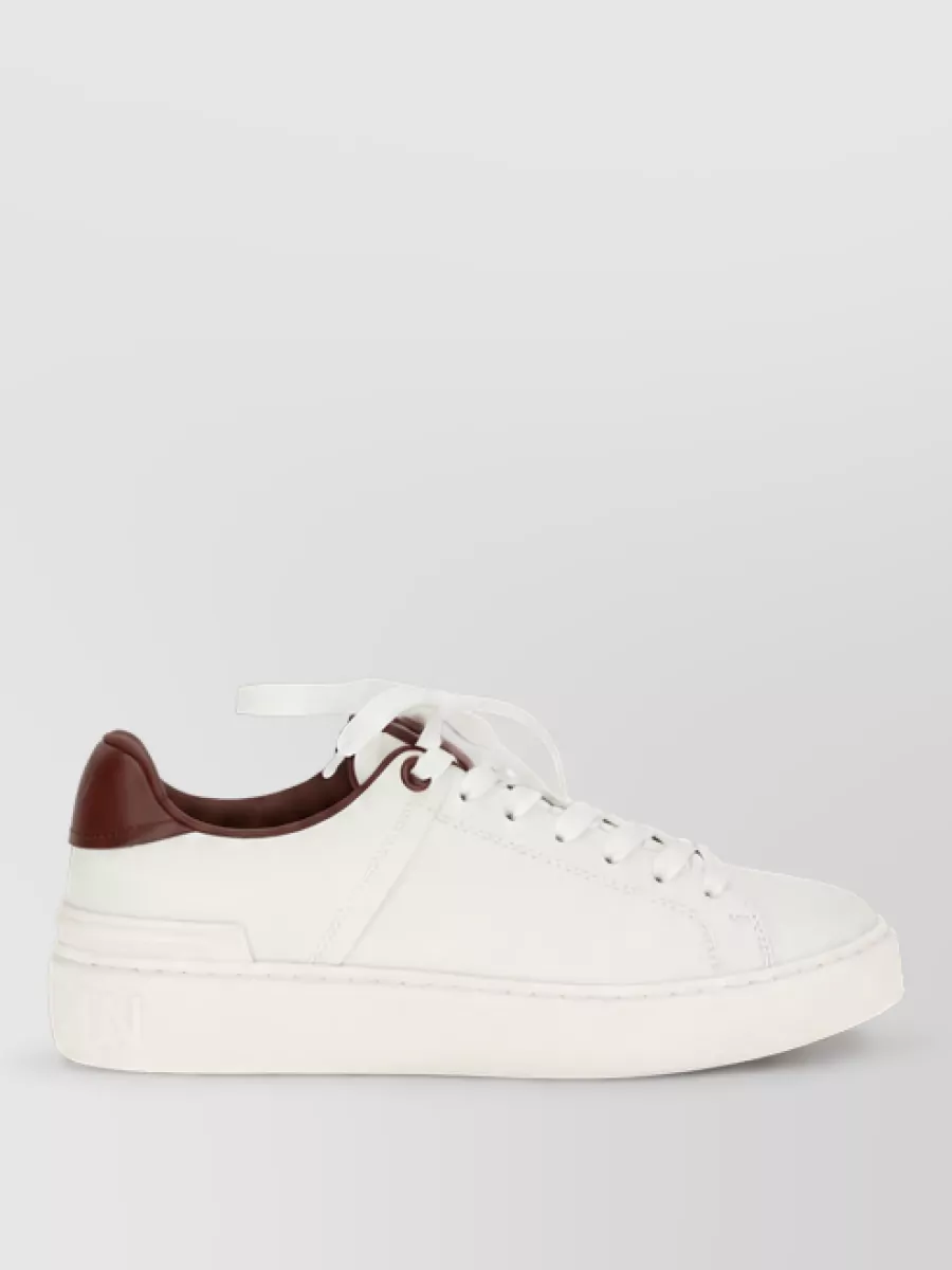 Balmain Calf Leather Lace-Up Sneakers