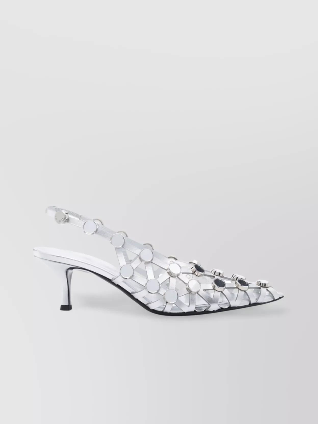 The Attico 50Mm Geometric Metallic Slingback Finish