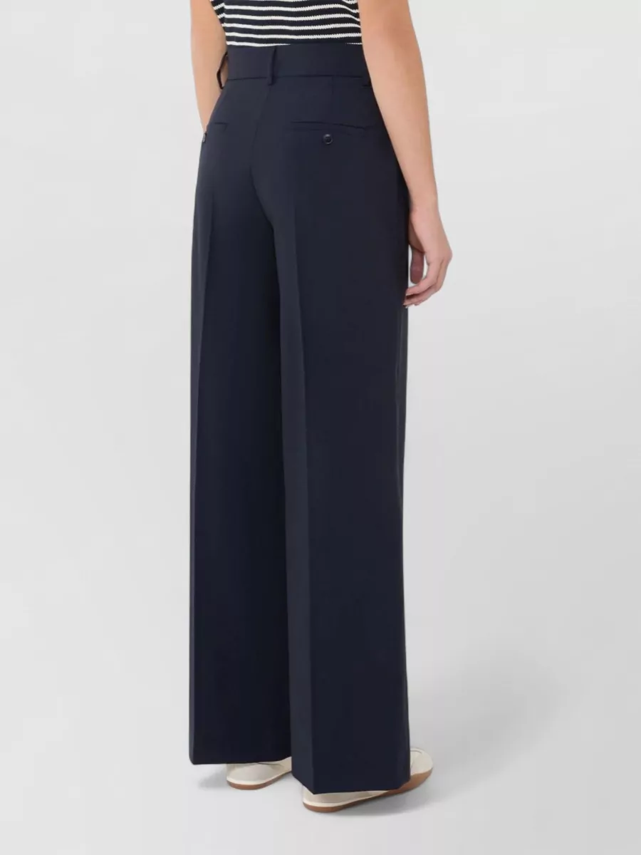 Weekend Max Mara Wide Leg Trousers Belt Loops Back Pockets