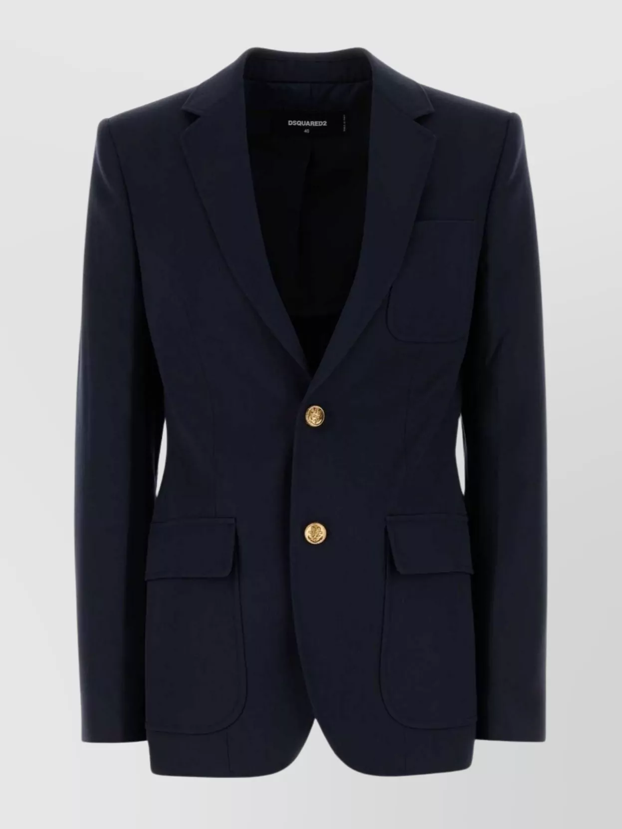 Dsquared2 Wool Blazer With Button Cuffs And Chest Pocket In Blue