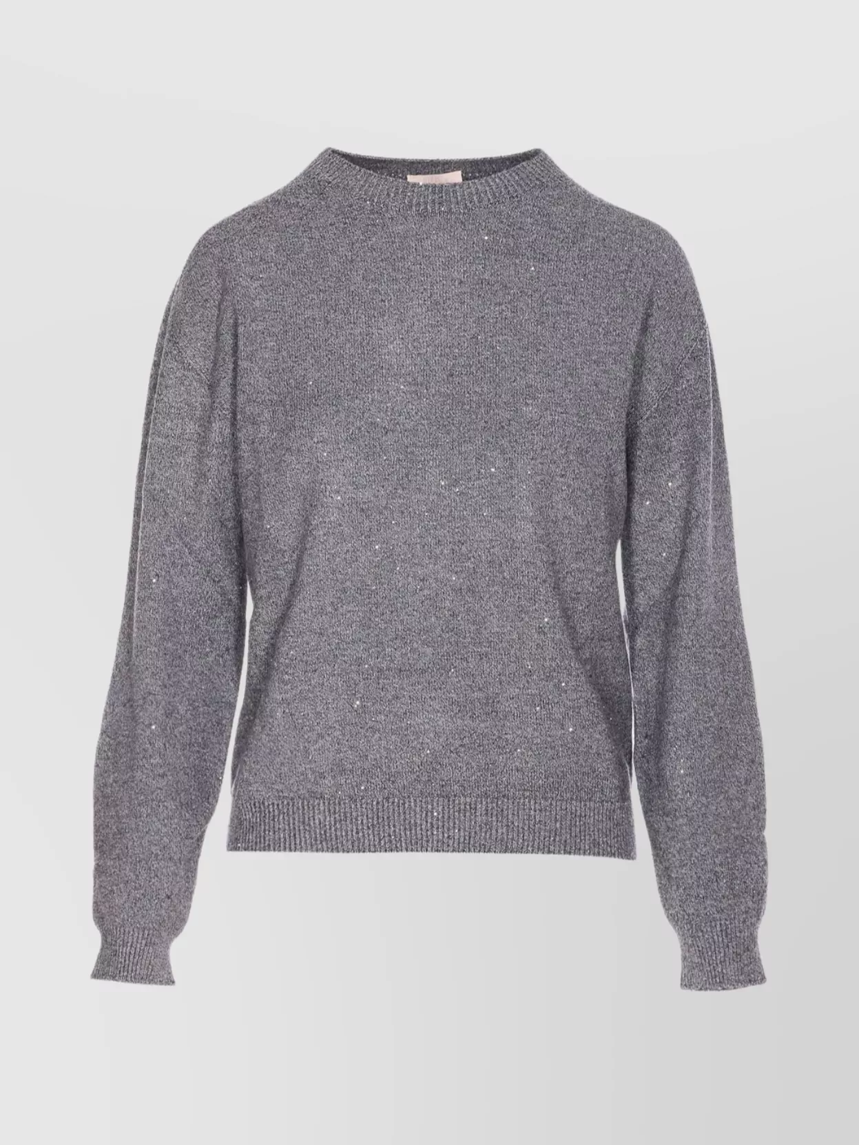 Liu •jo Sequined Crewneck Knitwear Metallic Detail In Gray