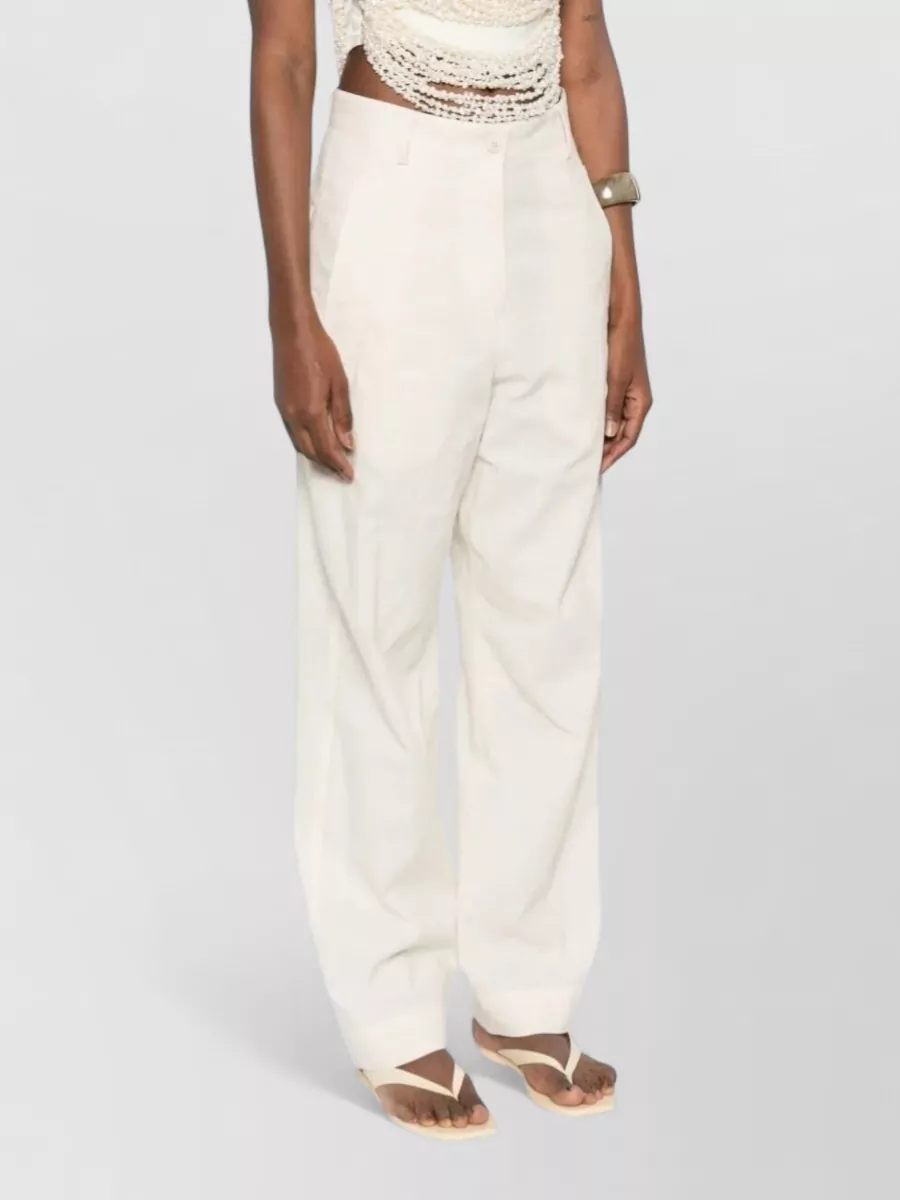 Dries Van Noten Cotton High-Rise Straight-Leg Trousers