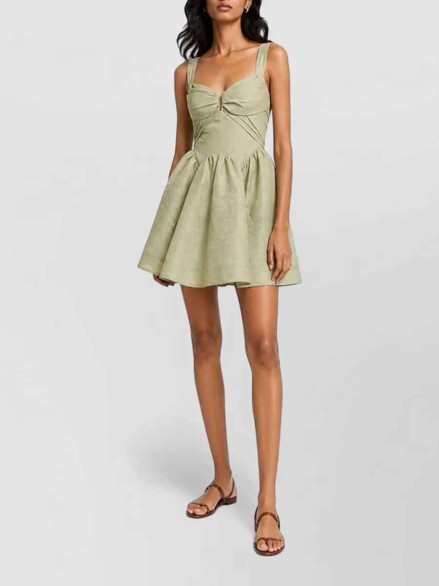 Zimmermann Silk Linen Draped Mini Dress