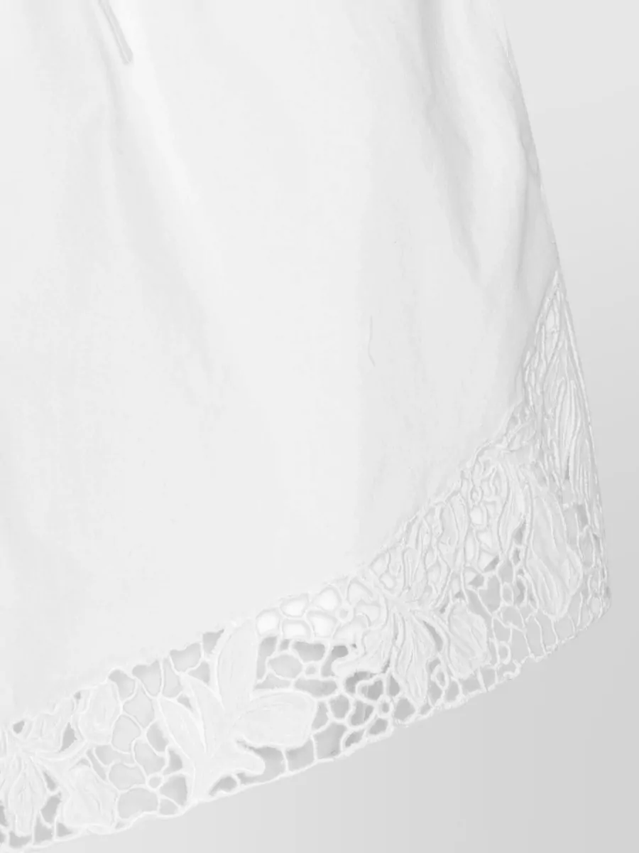 Rotate Cotton Floral Lace Drawstring Pyjama Shorts