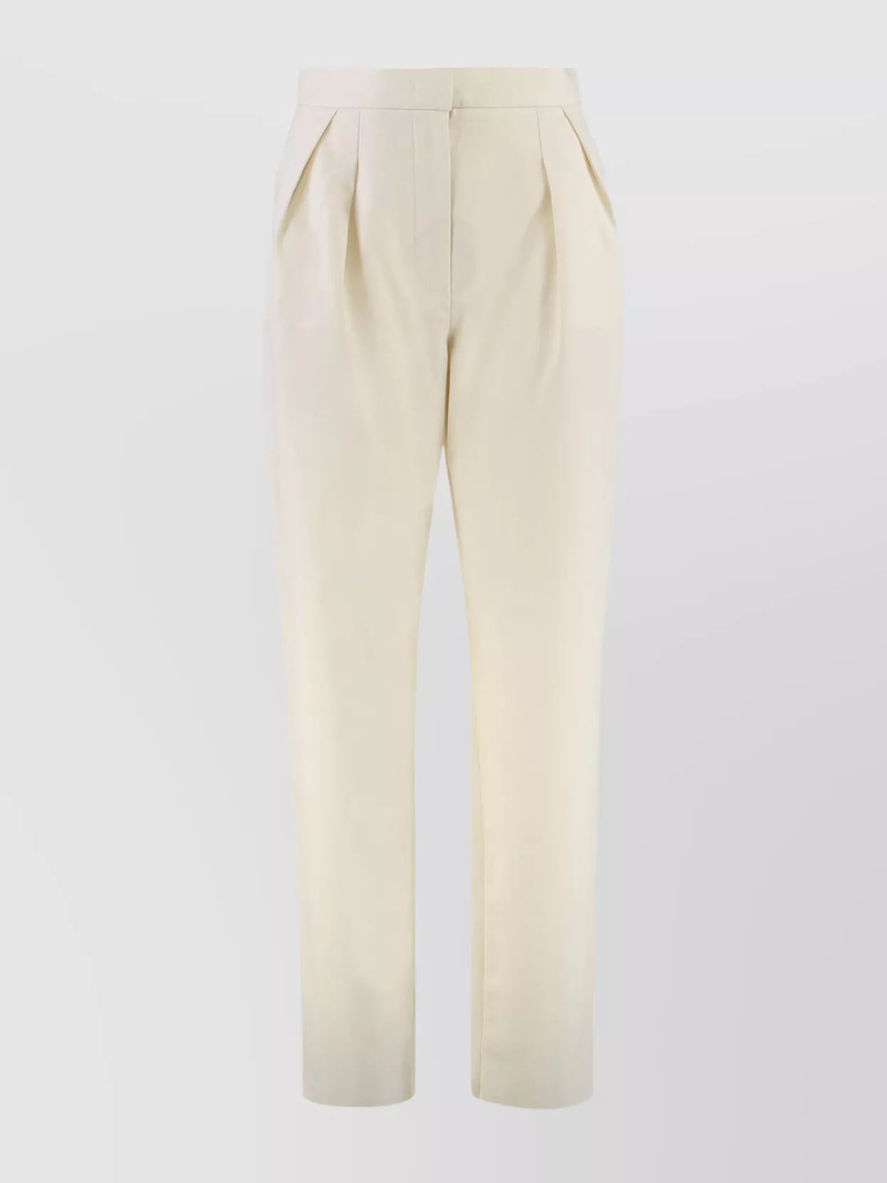 Max Mara Cotton Trousers With Pleated Front Design