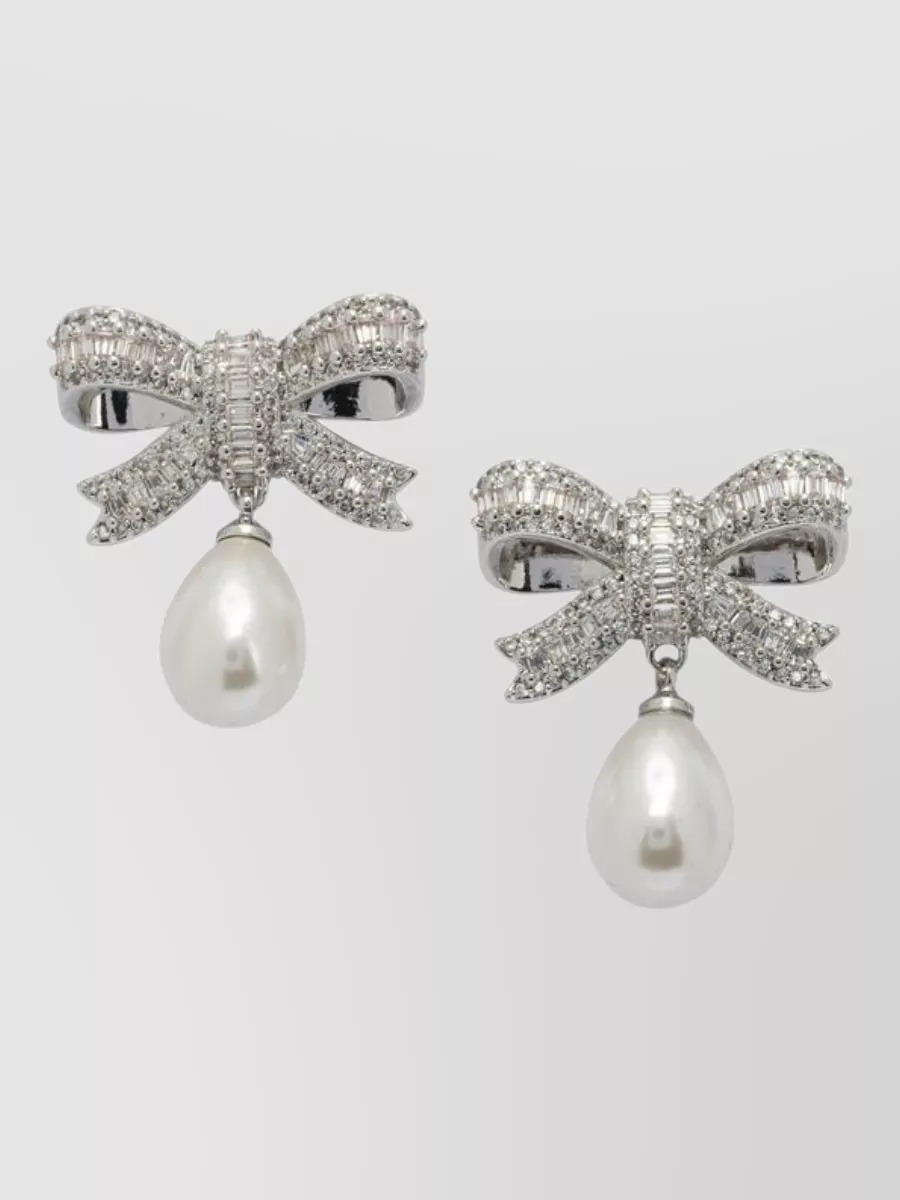 Self-Portrait Crystal Pearl Drop Earrings