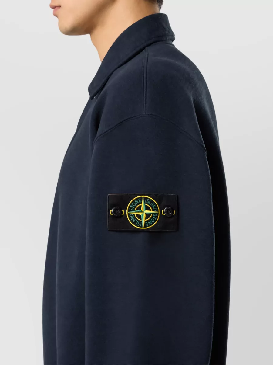 Stone Island Cotton Oversized Long-Sleeve Polo Shirt