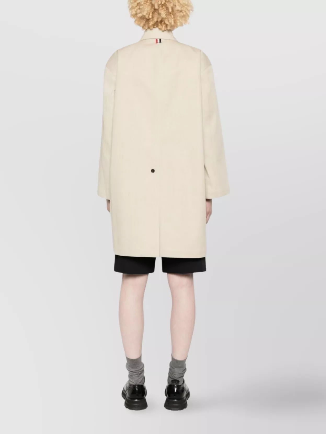 Thom Browne Collar Raincoat In Waterproof Cotton