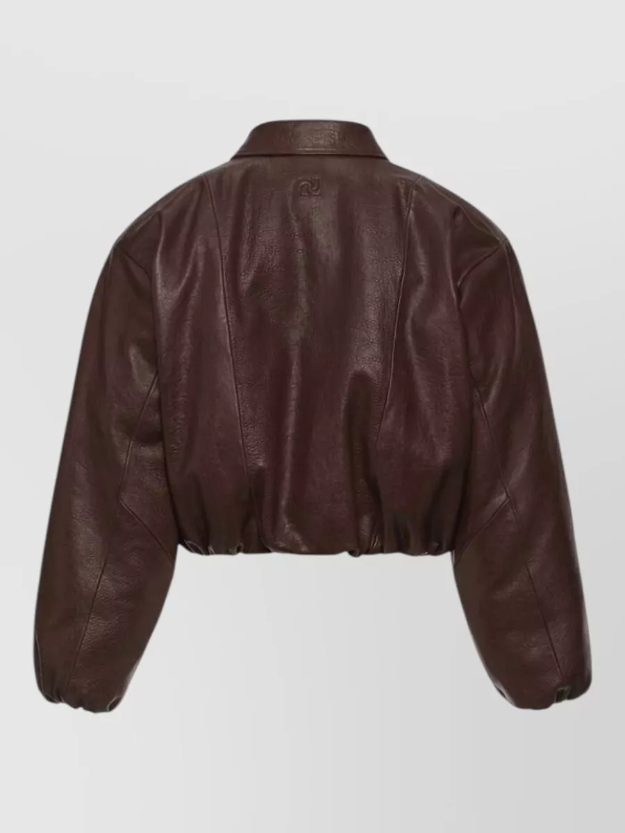 Magda Butrym Leather Cropped Bomber Jacket