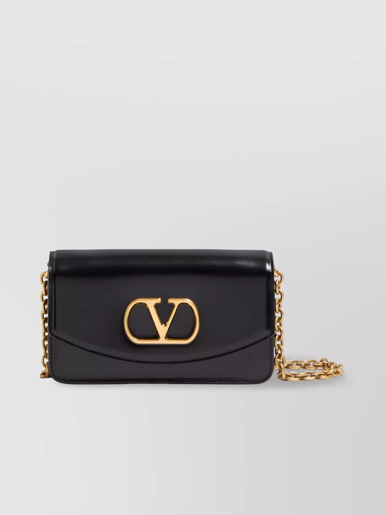 Valentino Small Leather Shoulder Bag With Adjustable Chain-link Strap