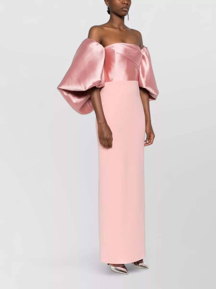 Solace London Off-Shoulder Puff-Sleeve Maxi Gown