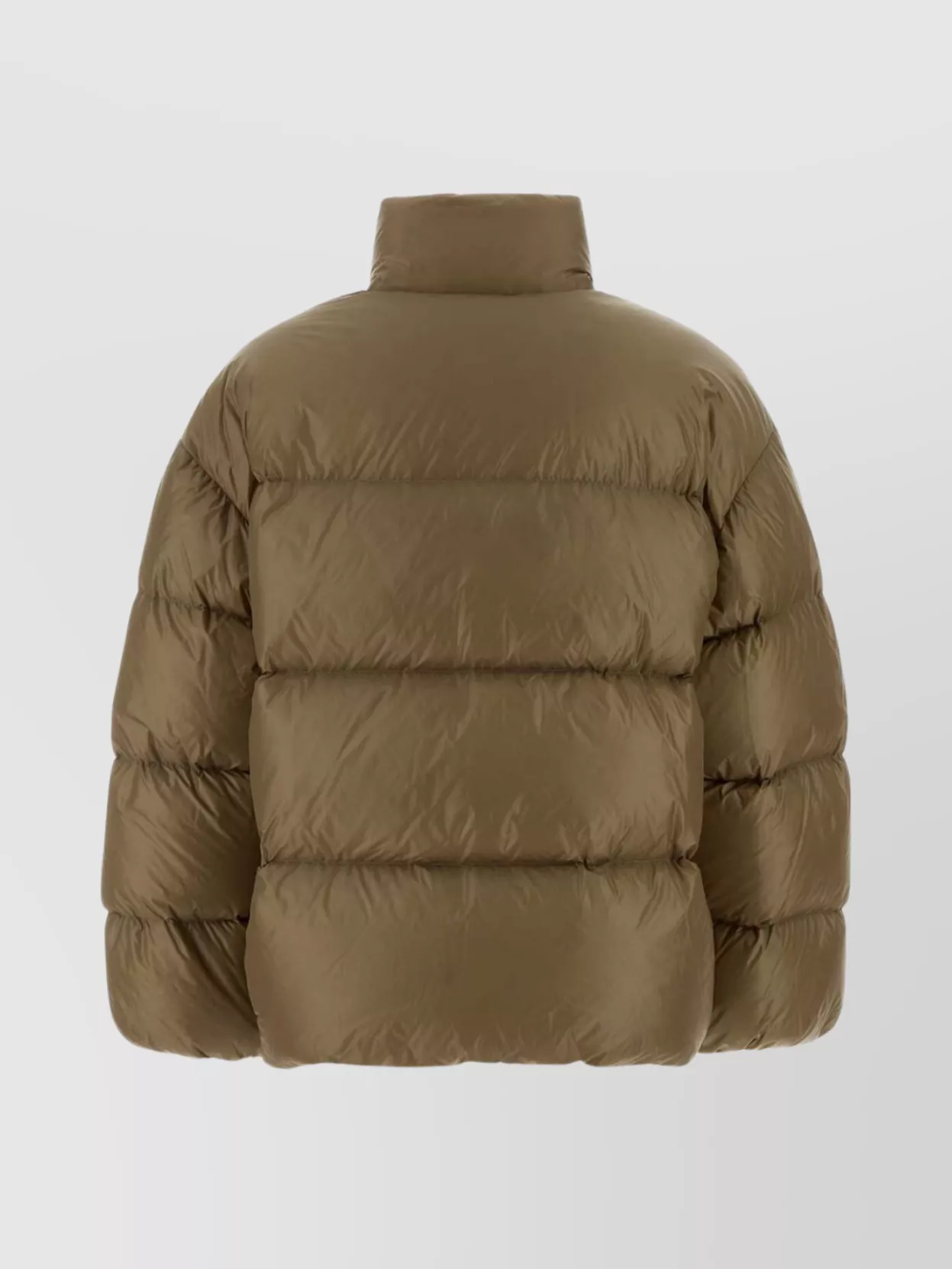 Jil Sander Insulated Nylon Down Outerwear With High Collar In Brown