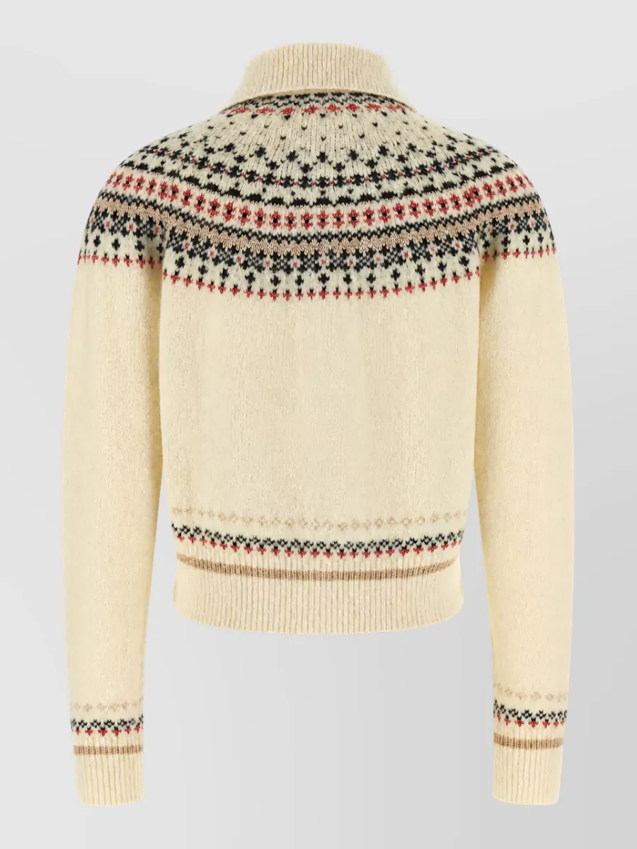 Isabel Marant Etoile Metallic Jacquard Fair Isle Cropped Cardigan
