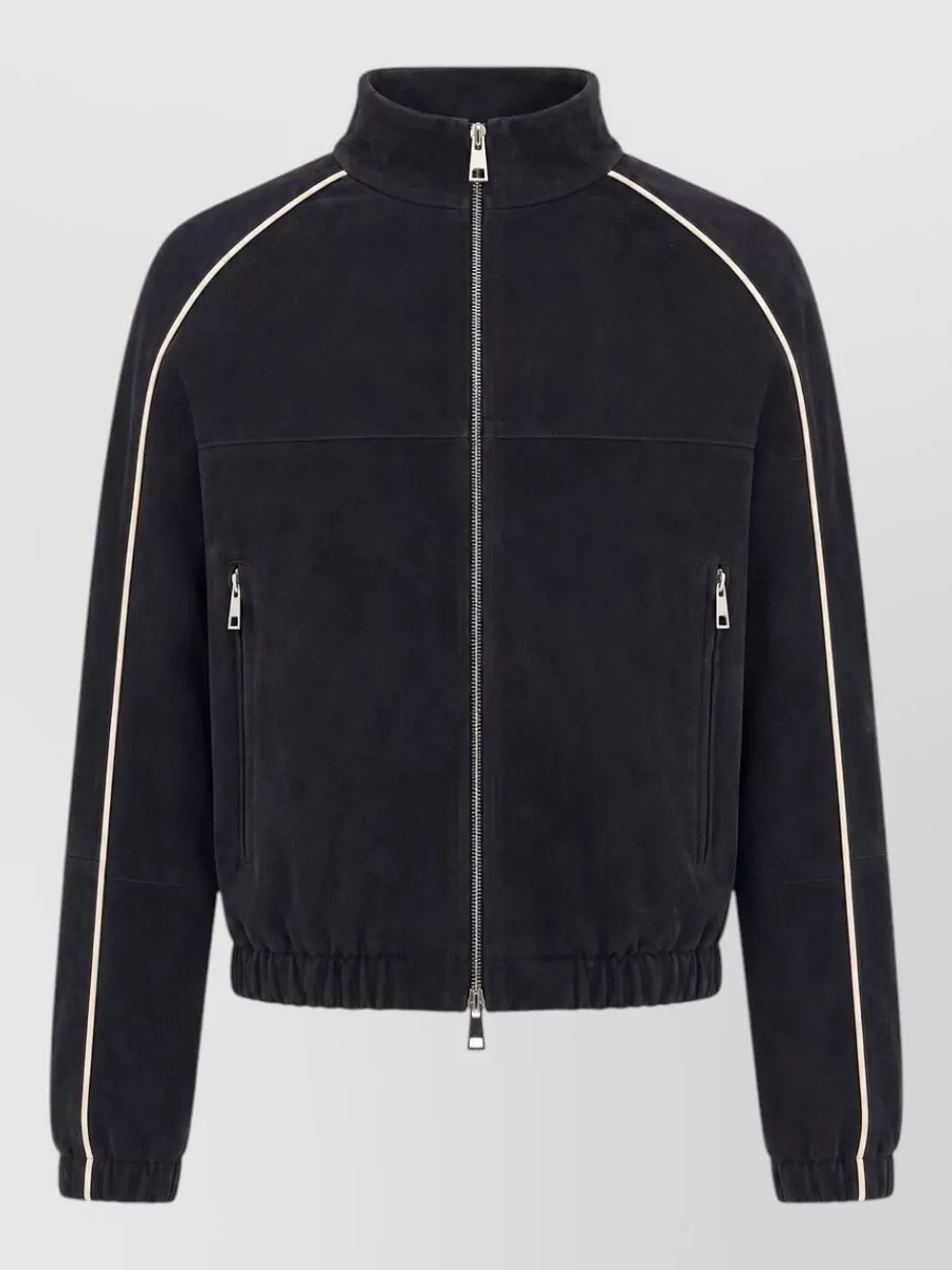 La Rose Suede oversized bomber jacket