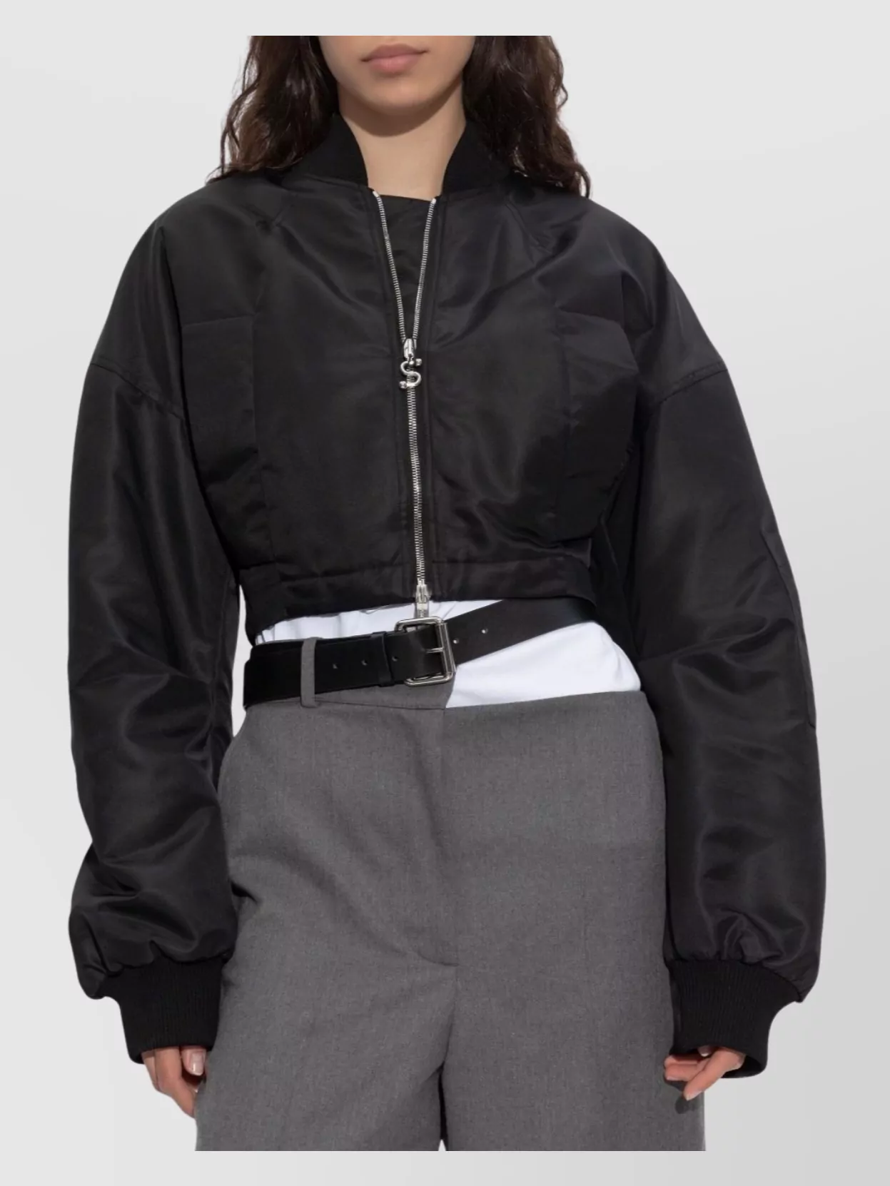 Sportmax Water-repellent Twill Bomber Jacket Jackets Black In Black