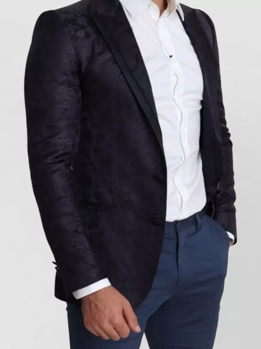 Dolce&Gabbana Silk Floral-Jacquard Single-Breasted Blazer