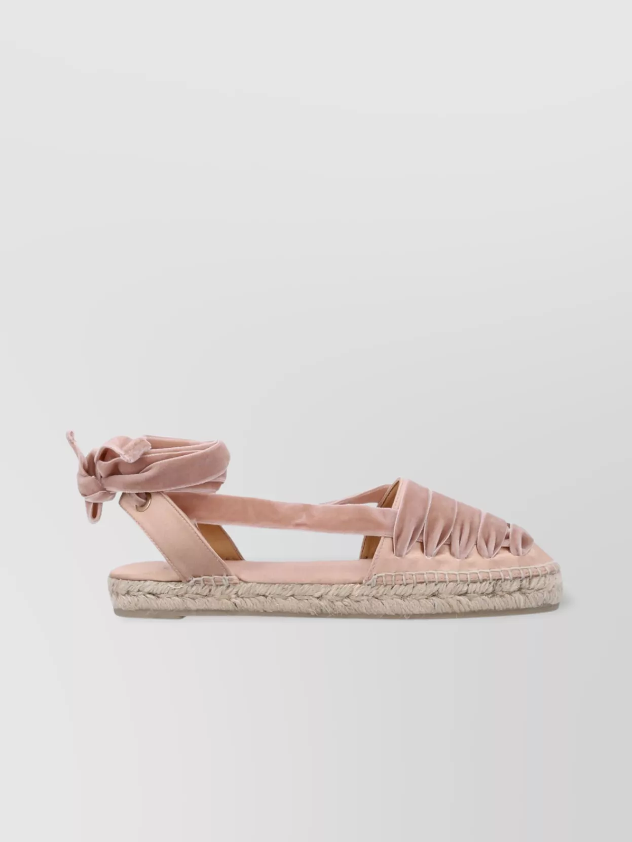 Castaã±er Velvet Ruched Espadrilles Open Sides