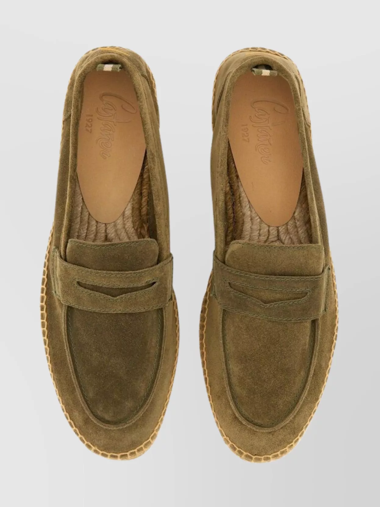 Castaner Round Toe Suede Espadrille Penny Strap