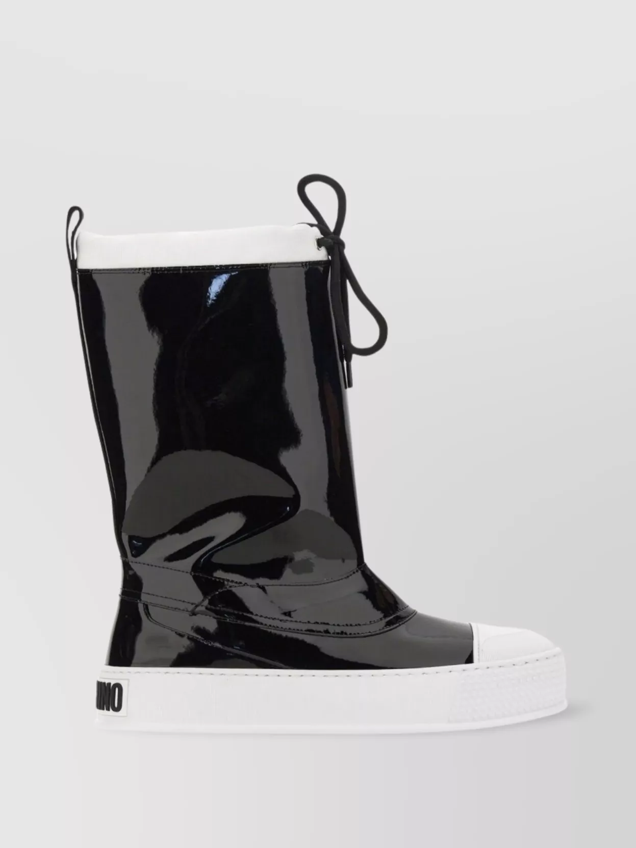 Moschino Logo Embossed Ankle Boots