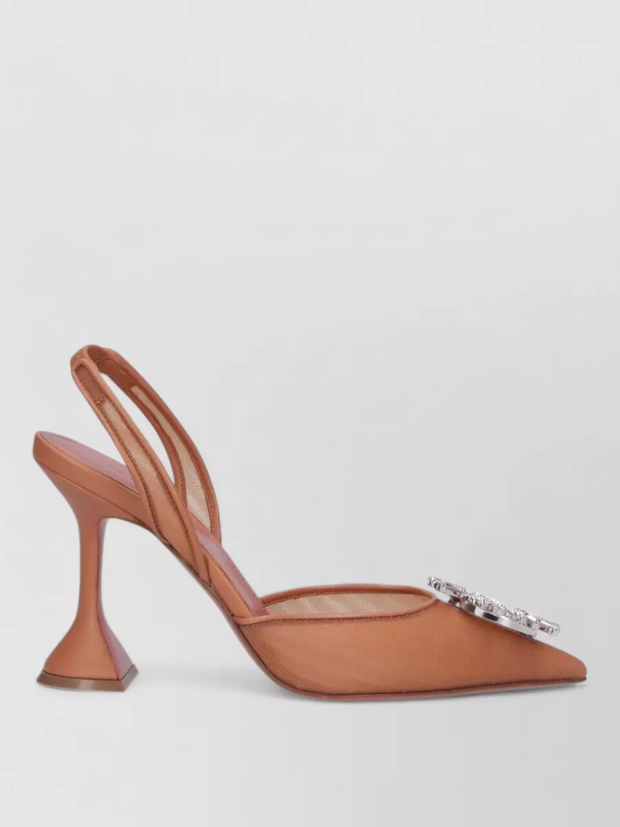 Amina Muaddi Leather High Heel Pumps