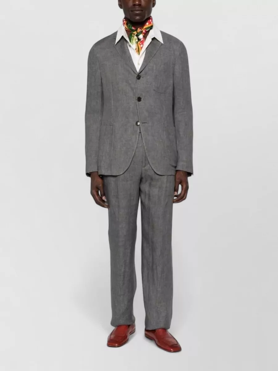 Etro Linen Single-Breasted Suit Jacket