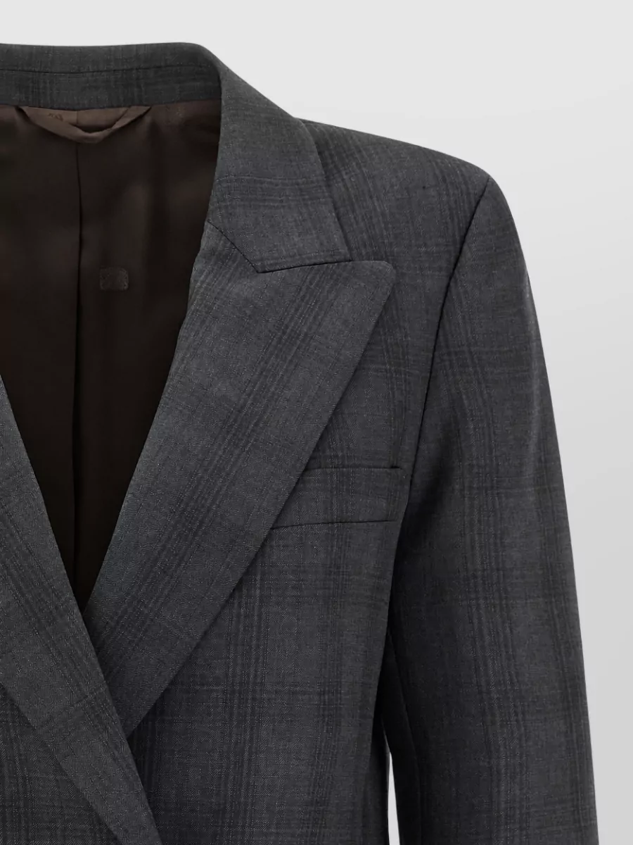 Blazé Milano Virgin Wool Checked Double-Breasted Blazer