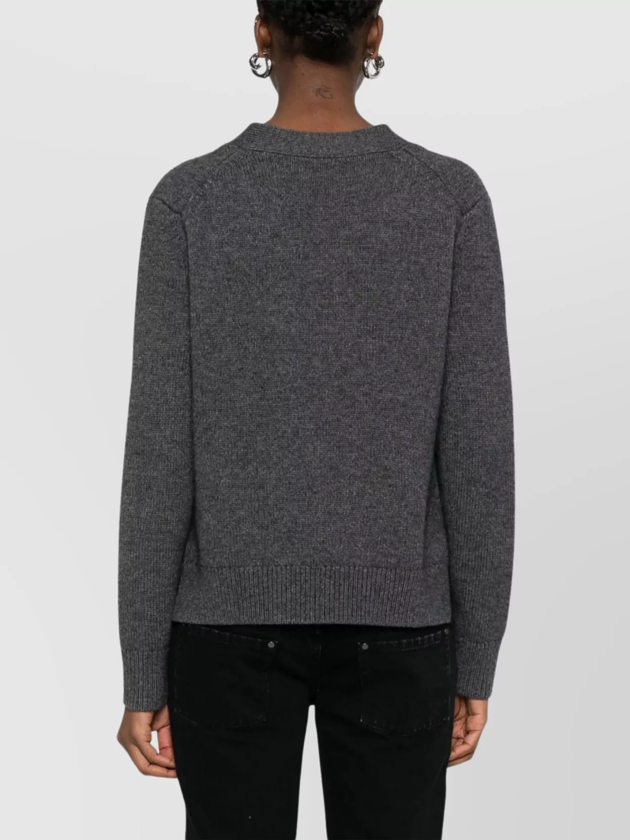 Isabel Marant V-neck Cardigan Front Pockets In Gray