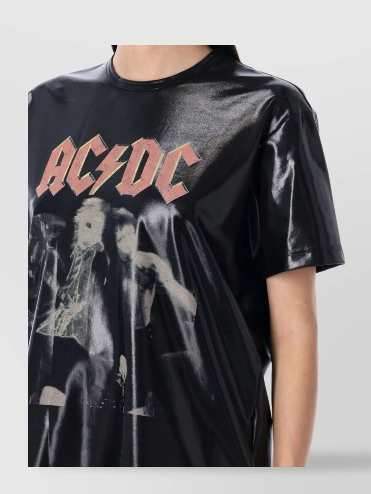 Shop Junya Watanabe Acdc Band Logo Graphic Print T-shirt