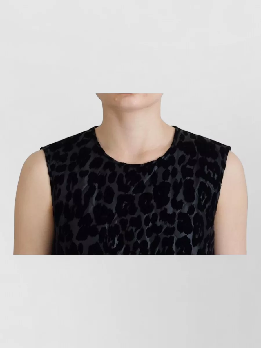 Dolce&Gabbana Leopard-Print Sleeveless Knee-Length Dress