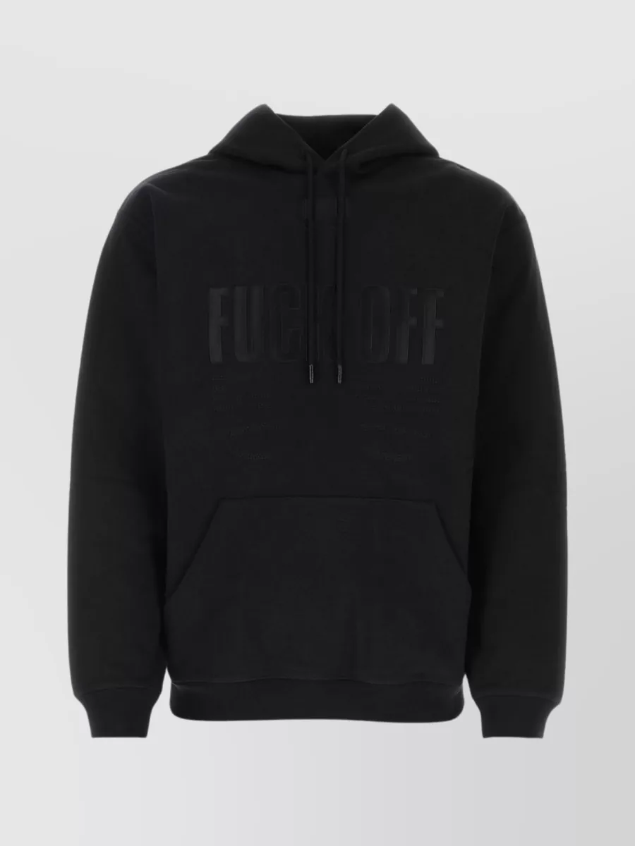 Shop Vtmnts Cotton Hooded Sweatshirt With Text Detail In Black