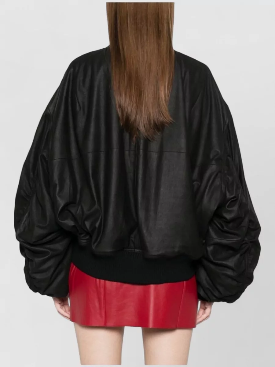 Rick Owens Leather Padded Bomber Jacket