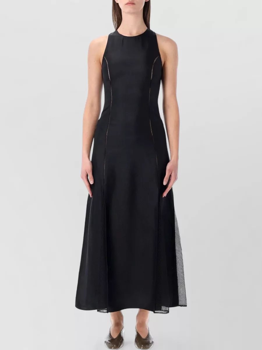 Loulou Silk Sleeveless Cutout Maxi Dress