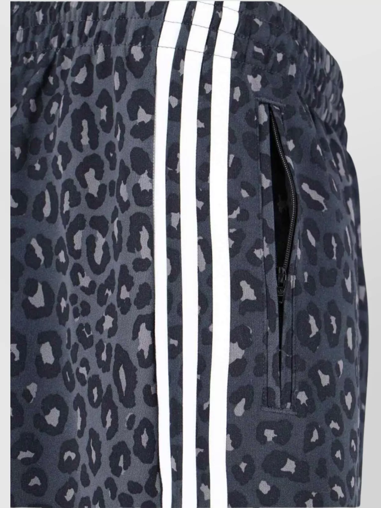 Adidas Straight Animal Print Trousers With Side Stripes