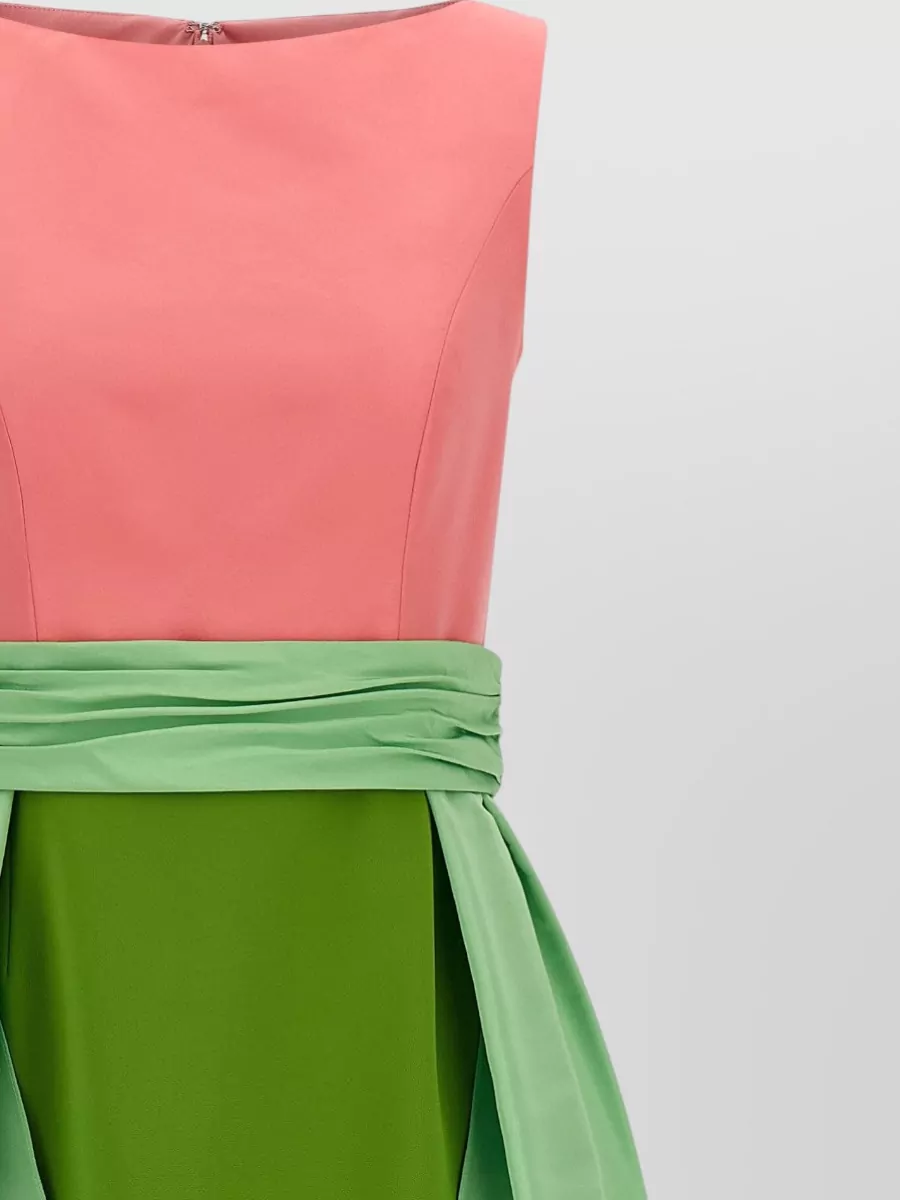 Carolina Herrera Color Block Sleeveless Floor Length Dress