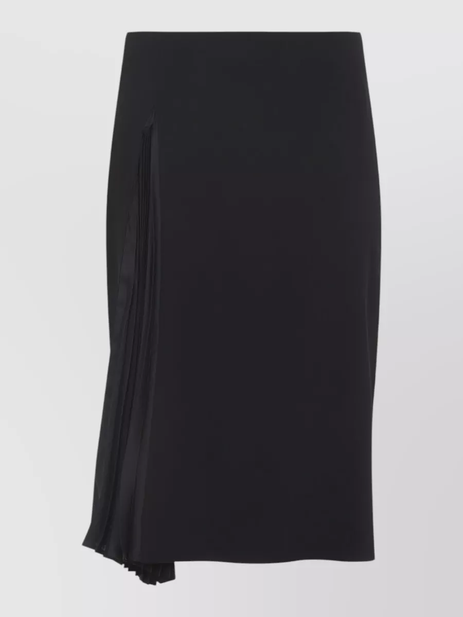 Jil Sander virgin wool asymmetric pleated midi skirt