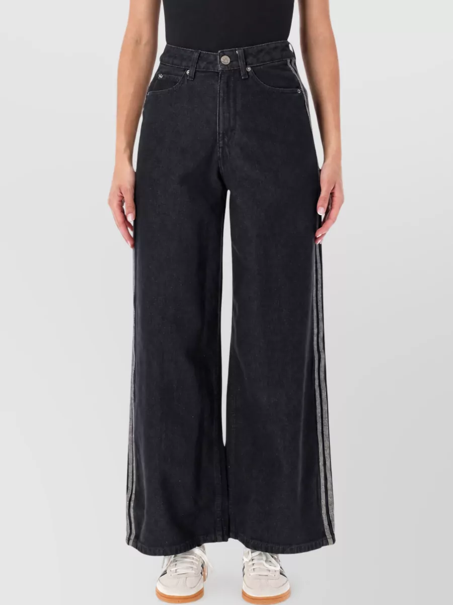 Adidas Originals high-rise wide-leg denim jeans