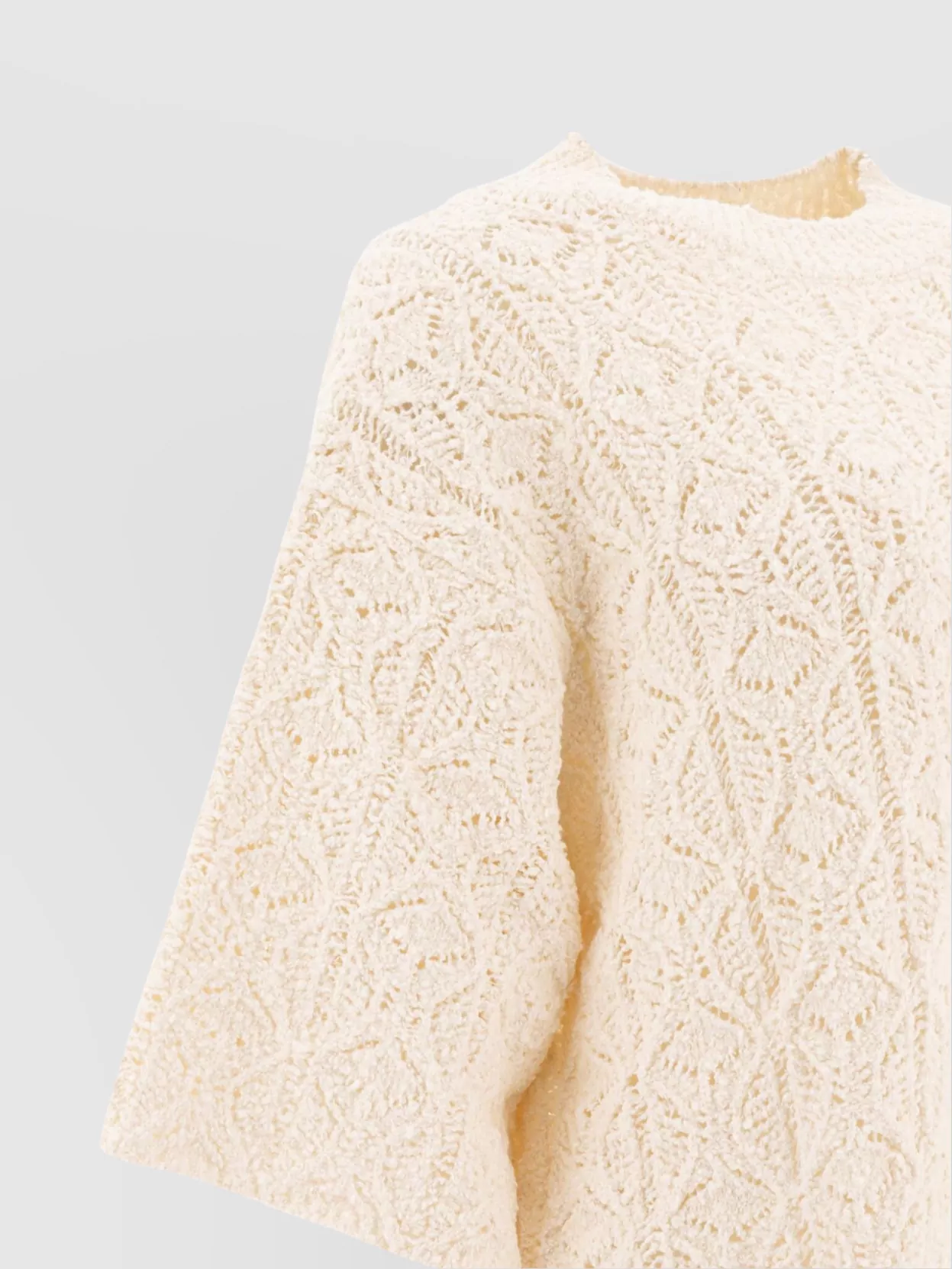LOULOU STUDIO CREW NECK TEXTURED KNIT T-SHIRTS WITH INTRICATE PATTERN