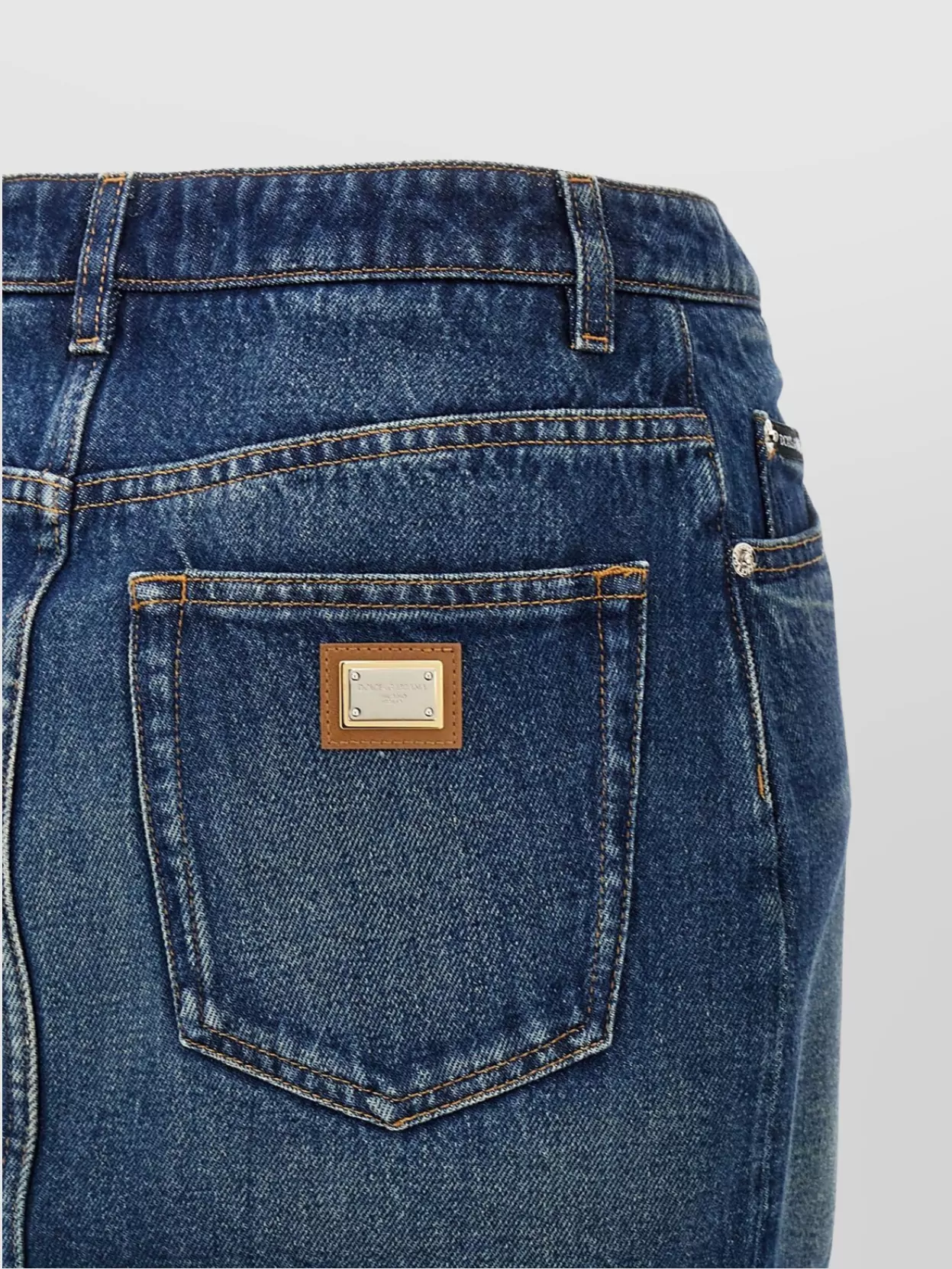 Shop Dolce & Gabbana Mini Denim Skirt Frayed Hem