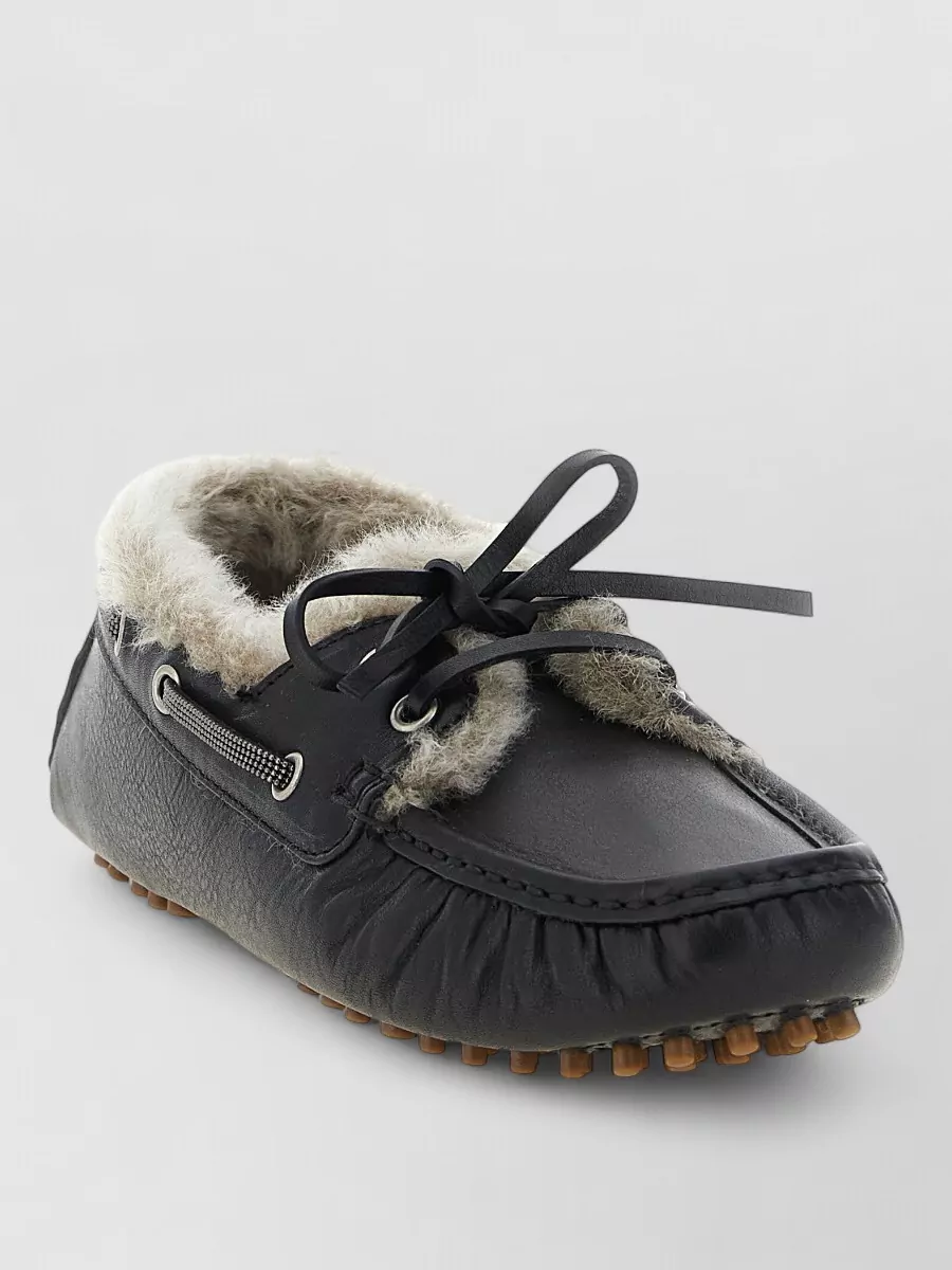 Brunello Cucinelli Leather monile loafers