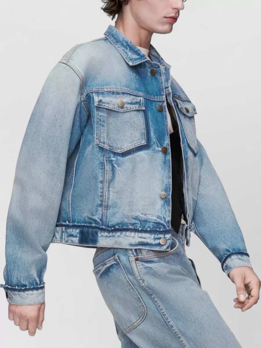 Maison Margiela Denim Jacket Chest Pockets Faded Wash