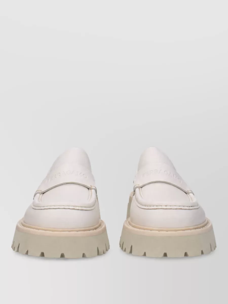 Ferragamo leather monk shoes