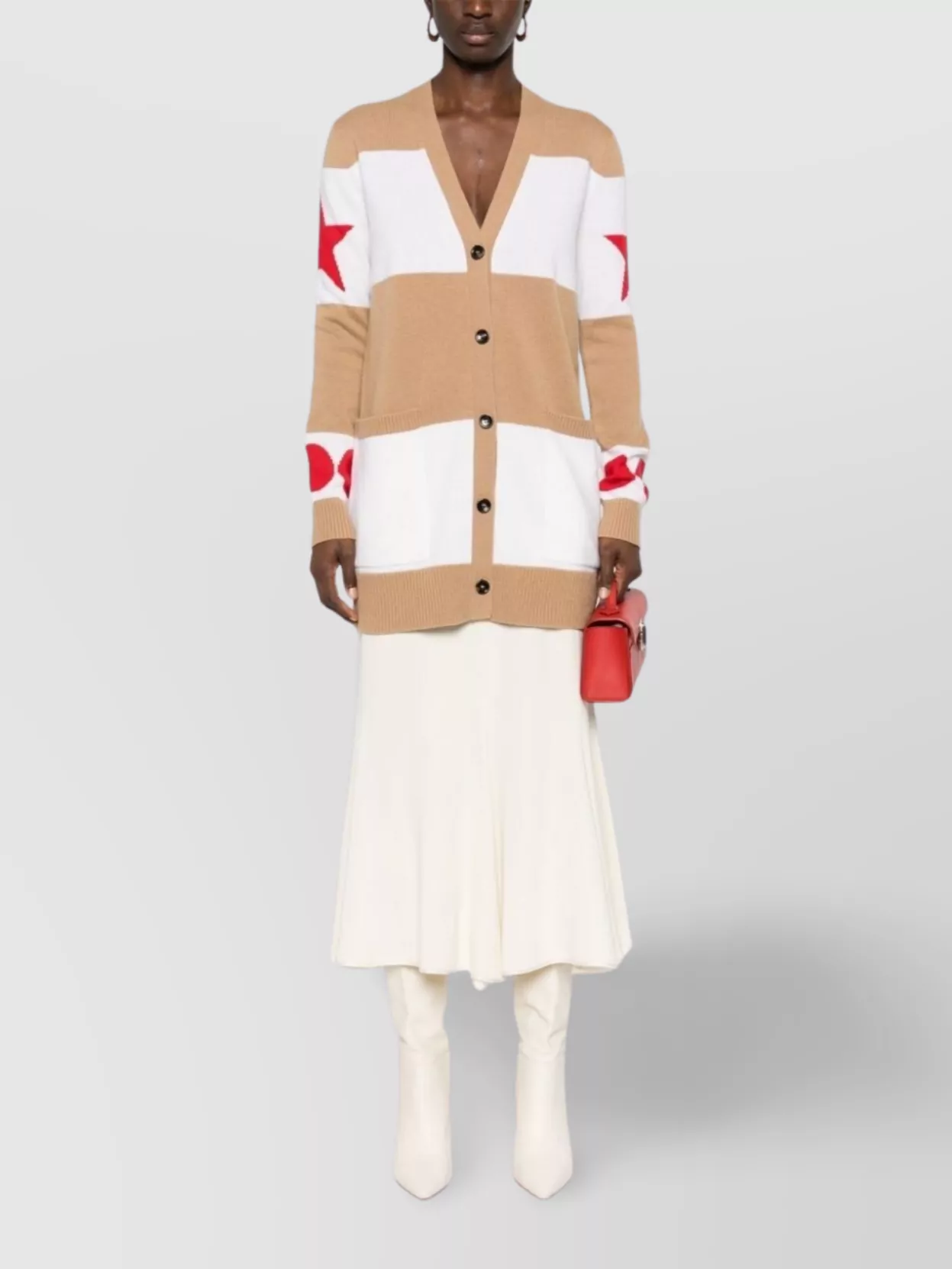 Max Mara Knitwear With Graphic Pattern And Pockets In Brown