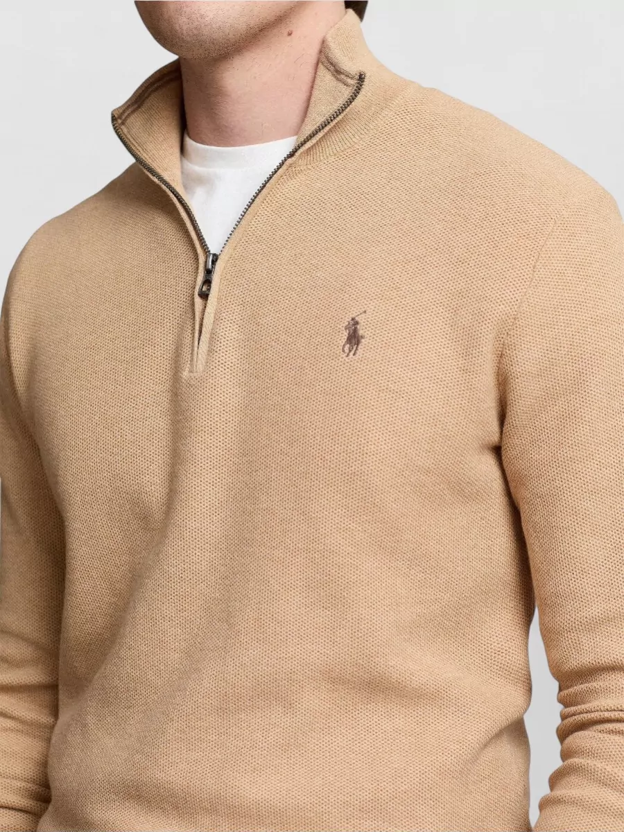 Polo Ralph Lauren Cotton Mockneck Quarter-Zip Long-Sleeve T-Shirt