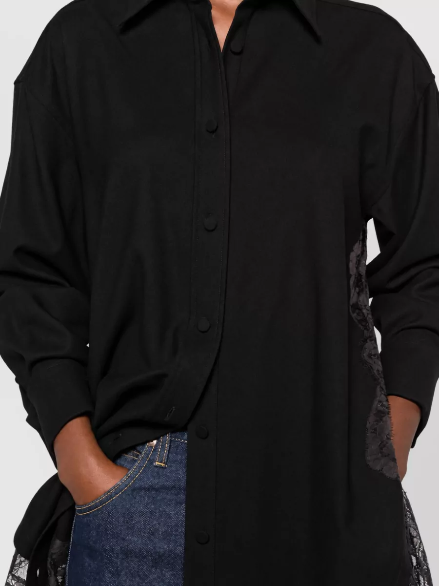 Zimmermann Lace Wool Long-Sleeve Shirt Dress