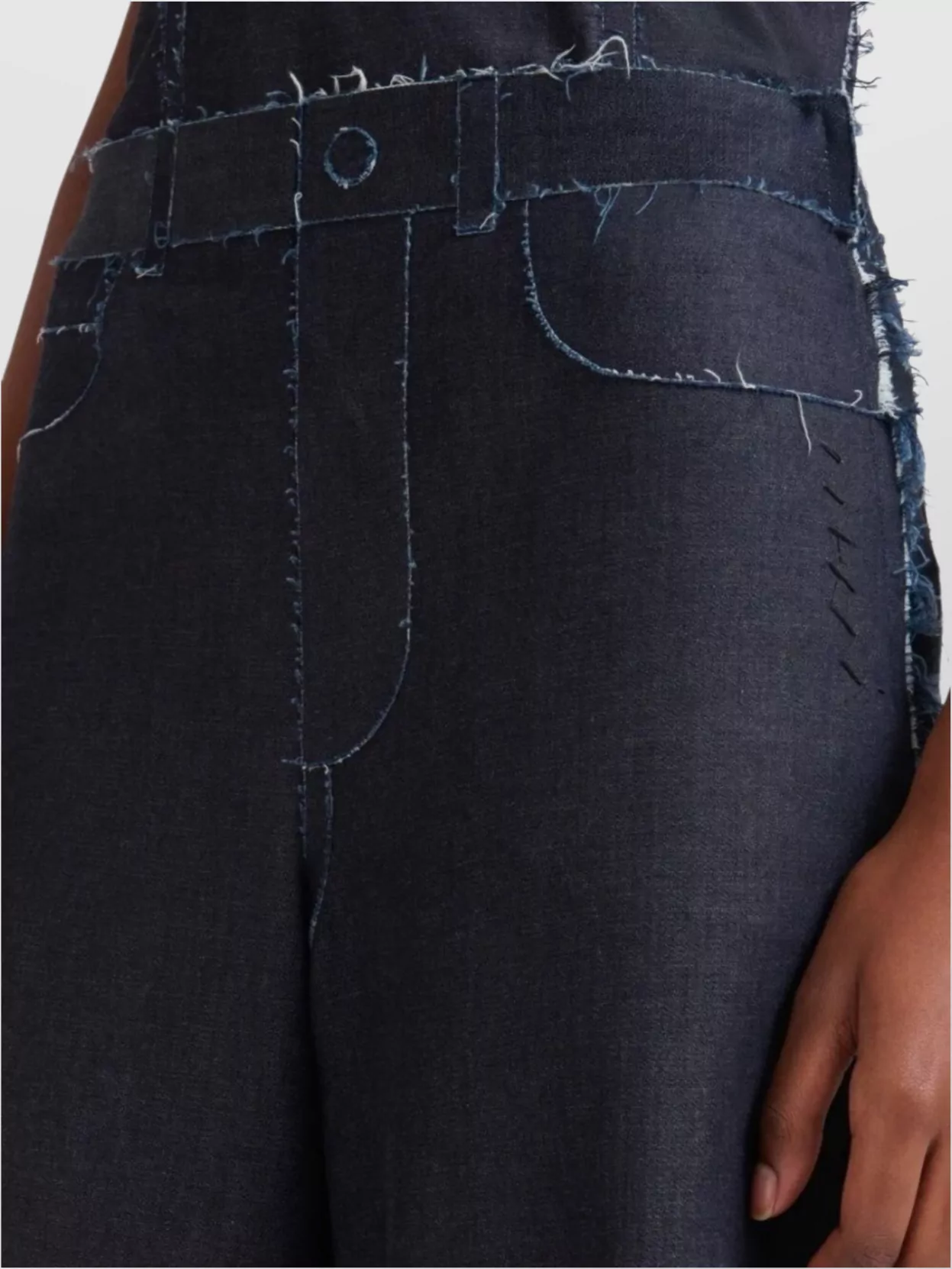 Marni Wide Leg Cotton Jeans With Raw Finish